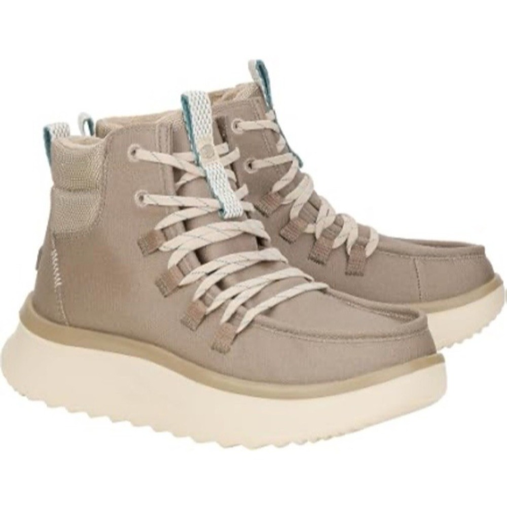 Hey Dude Wendy Peak Apres Coated Twill Lined Cushioned Ankle Bootie US 7 NEW